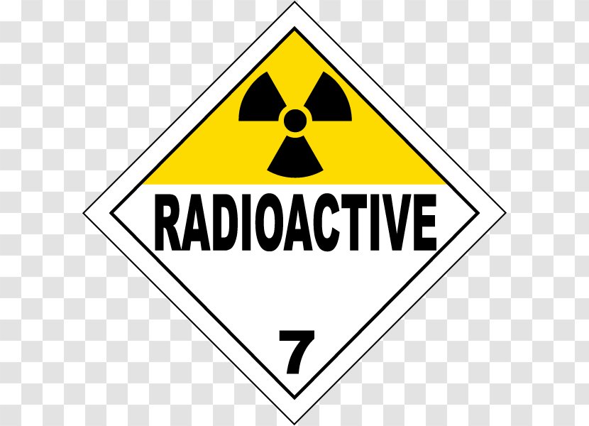 HAZMAT Class 7 Radioactive Substances Dangerous Goods Placard Transport Material - Text - Arrow Transparent PNG