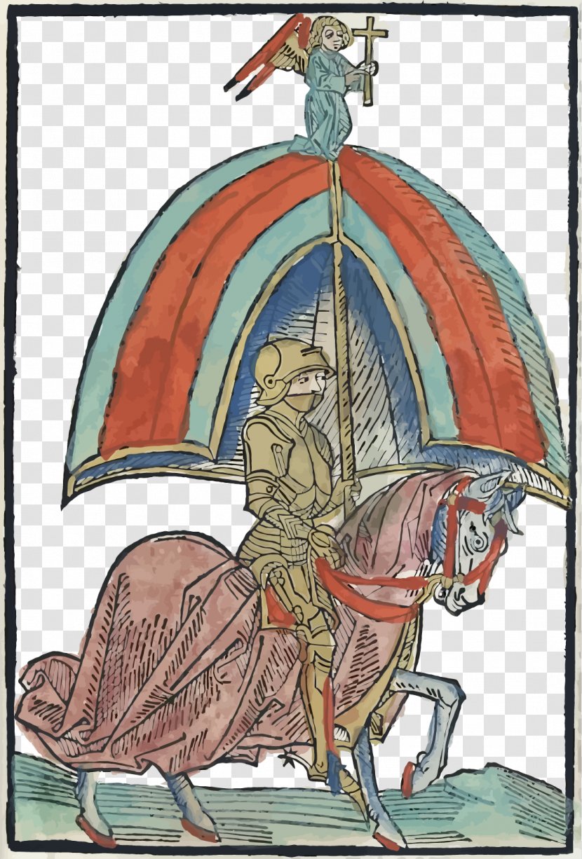 Middle Ages Peace And Truce Of God Knight - Vector Umbrella Support Soldiers Transparent PNG