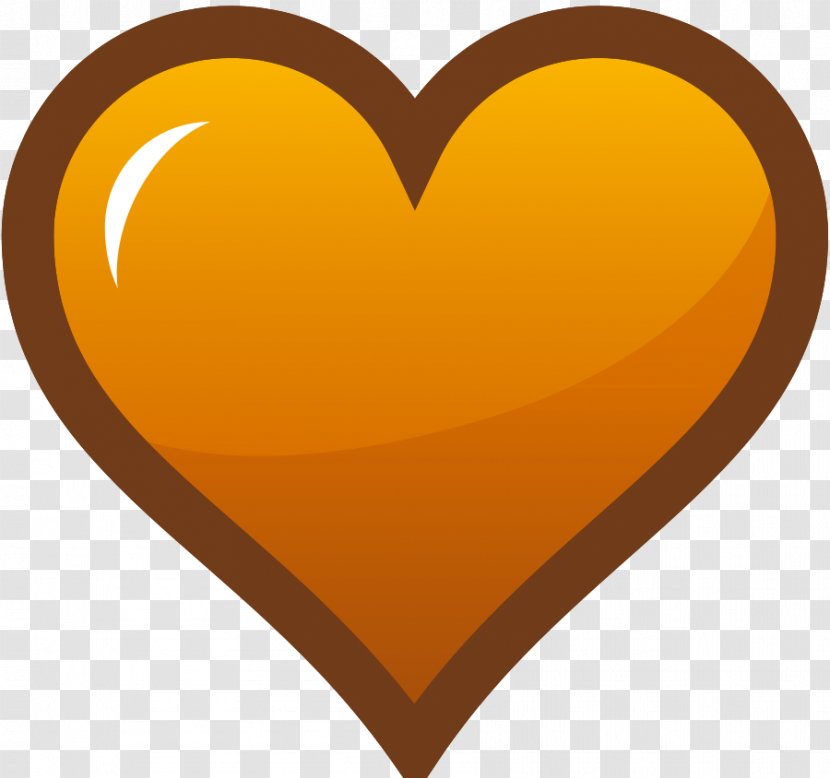 Heart Orange Clip Art - Brown Cliparts Transparent PNG