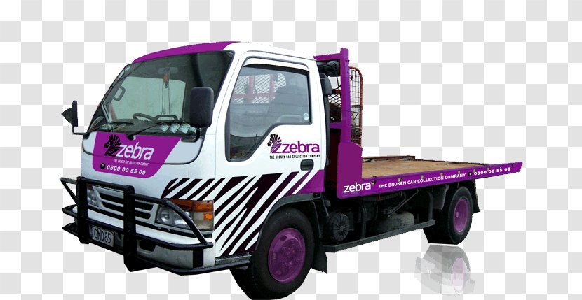 Zebra Broken Car Collection Company Commercial Vehicle Tow Truck - Motor Tires Transparent PNG