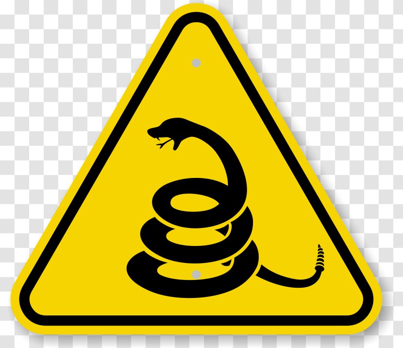 Snake Warning Sign Hazard Safety - Text - Brightly Colored Transparent PNG