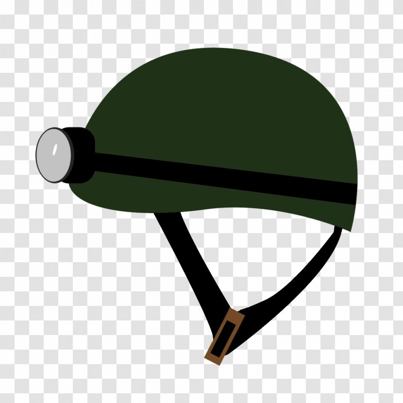 Headgear Hard Hat Helmet - Green - Miner Lamp Transparent PNG