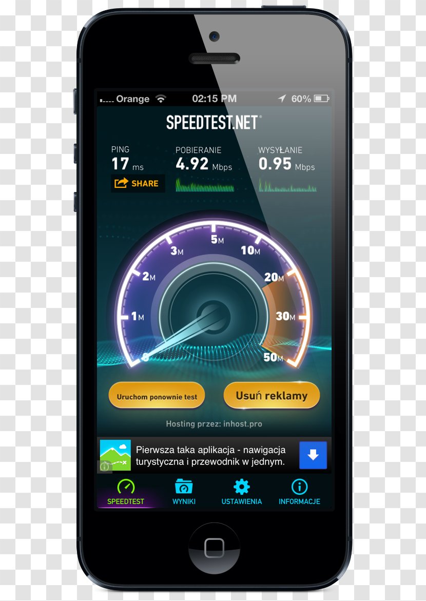 Speedtest.net Internet T-Mobile US, Inc. 4G - Iphone - Speed Meter Transparent PNG