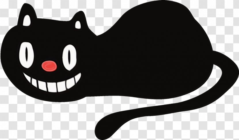 Black Cartoon Cat Nose - Snout - Whiskers Transparent PNG