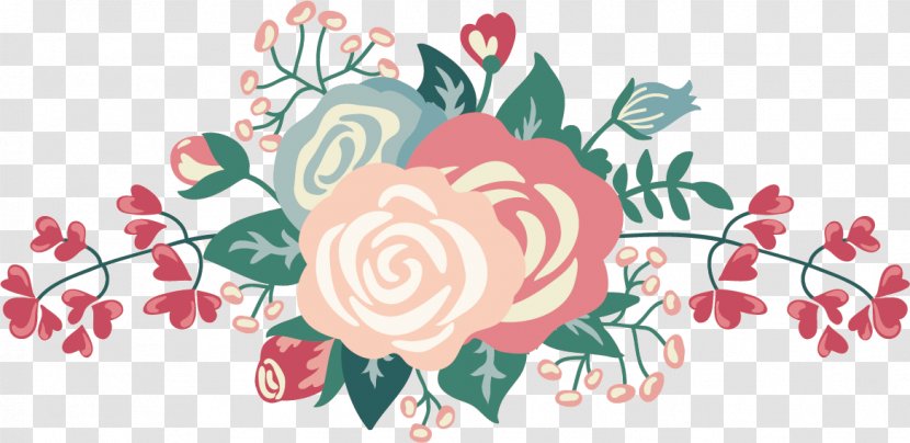 Illustration Vector Graphics Royalty-free Image Wedding - Royalty Payment - Cartoon Flowers Painted Transparent PNG