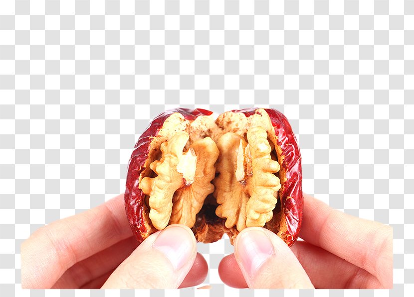 Hotan Miaozizhen Jujube Walnut Food - Snack - Xinjiang Specialty Clip Hand Transparent PNG