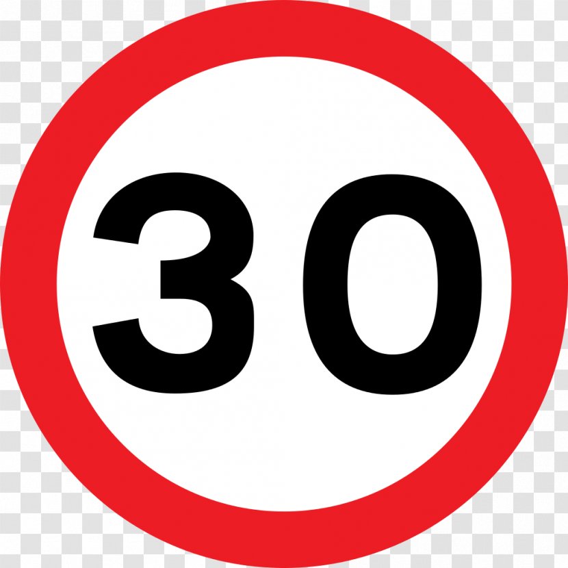 Traffic Sign The Highway Code Speed Limit Road 30 Km/h Zone - Logo - Signs Transparent PNG