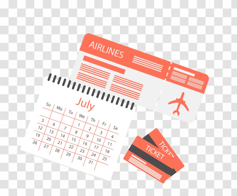 Travel Flight Airline Ticket - Brand - Passport Calendar Transparent PNG