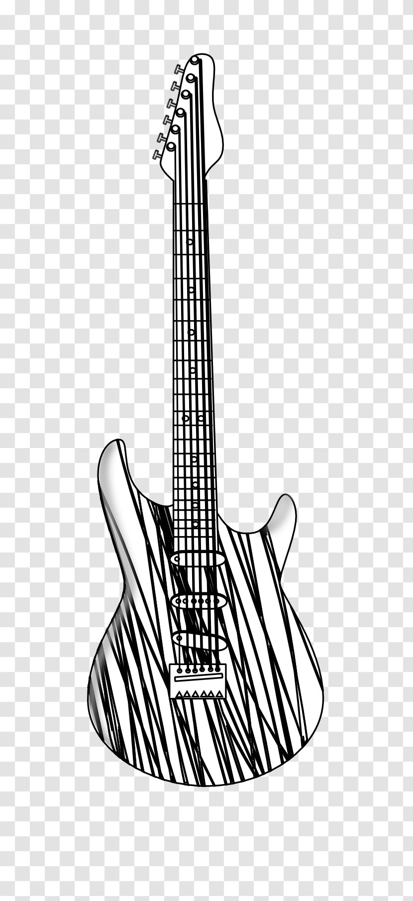 Electric Guitar Black And White Clip Art - Tree - Pictures Of Guitars Transparent PNG