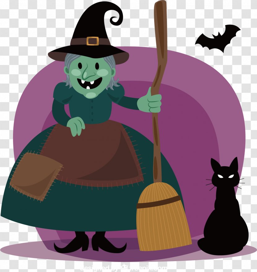 Broom Boszorkxe1ny Drawing Euclidean Vector - Art - Lovely Witch Transparent PNG