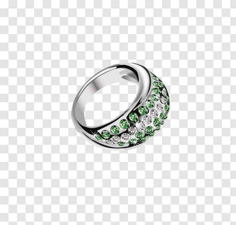 Earring Jewellery Wedding Ring Diamond - Silver - Green Transparent PNG