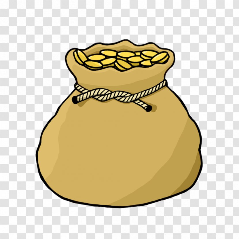 Gold Drawing Money Bag Clip Art - Yellow - Lakshmi Coin Transparent PNG