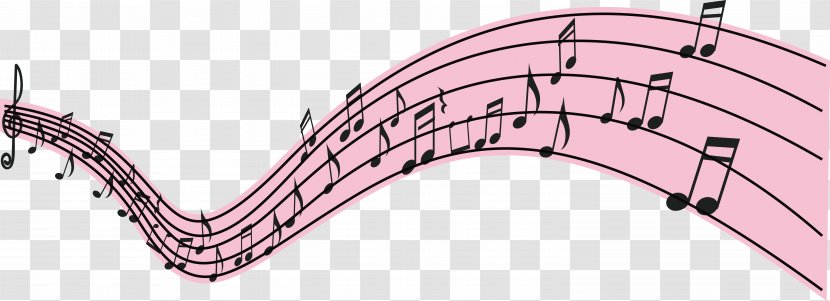 Pink Musical Note Staff - Flower - Wave Notes Transparent PNG
