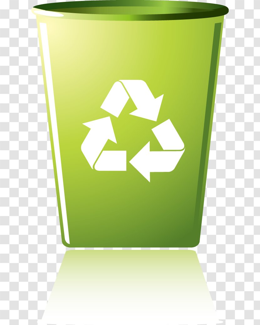 Recycling Symbol Bin Waste Container - Plastic - Vector Green Design Creative Trash Can Icon Transparent PNG
