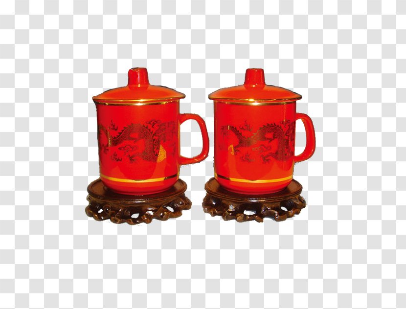 Porcelain Cup Ceramic Pottery - Mug - Married Festive Red And Offer Tea Transparent PNG