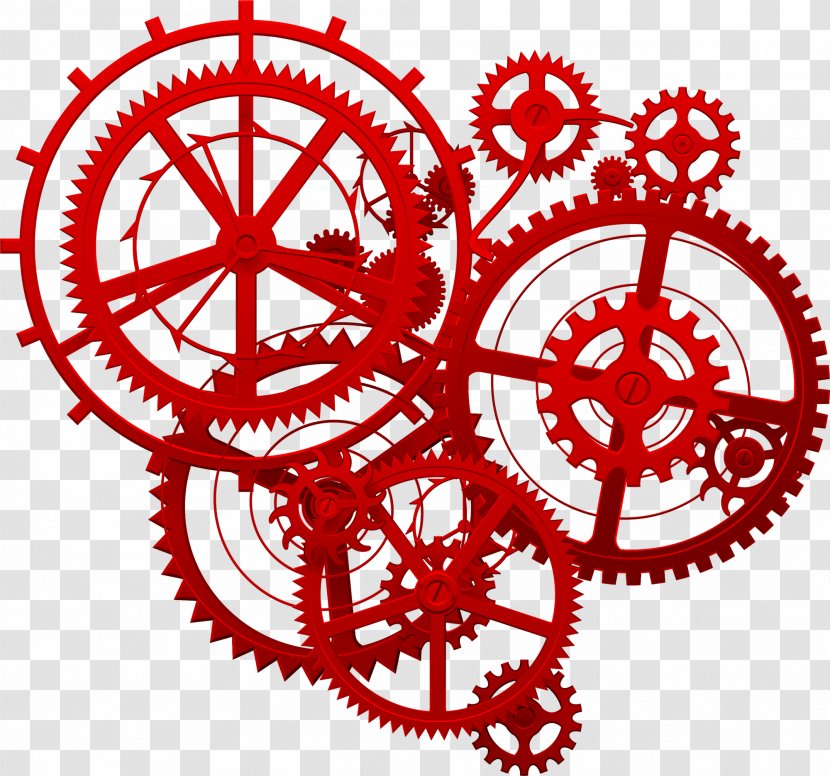 Gear Gold Icon - Green - Red Tech Transparent PNG
