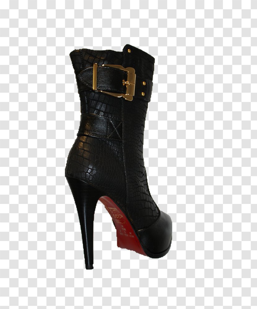 Boot High-heeled Shoe Black M - Highheeled - Leather Shoes Transparent PNG