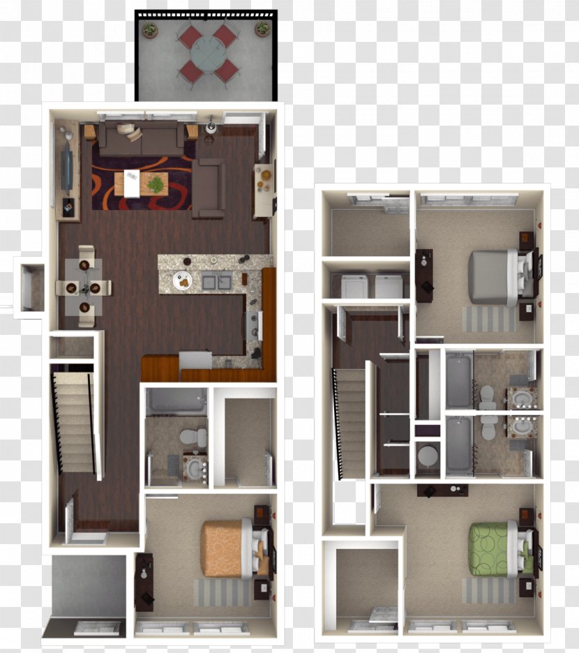 Floor Plan House Apartment Bedroom The Retreat At Orlando - Dorm Transparent PNG