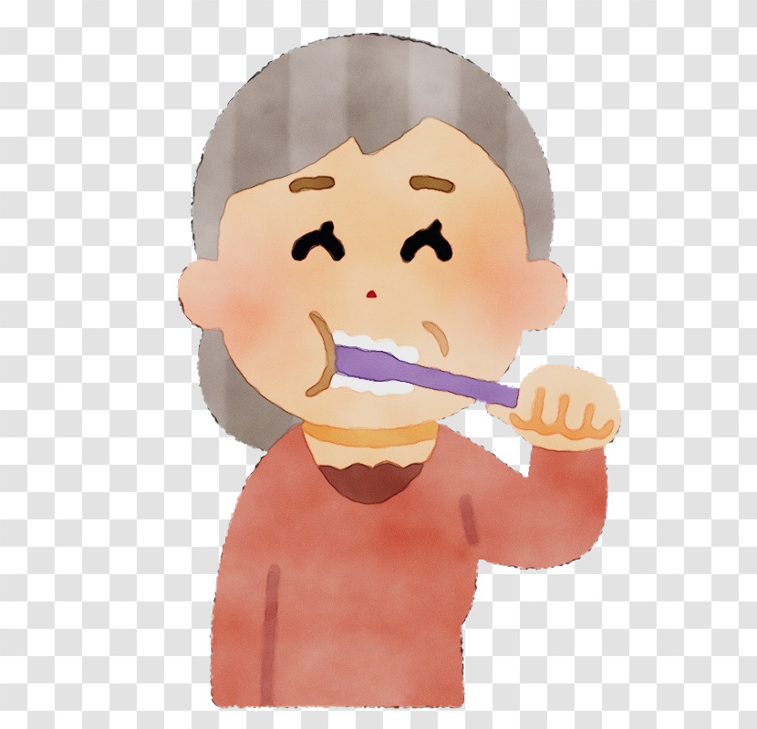 Cartoon Nose Cheek Tooth Brushing Mouth Transparent PNG