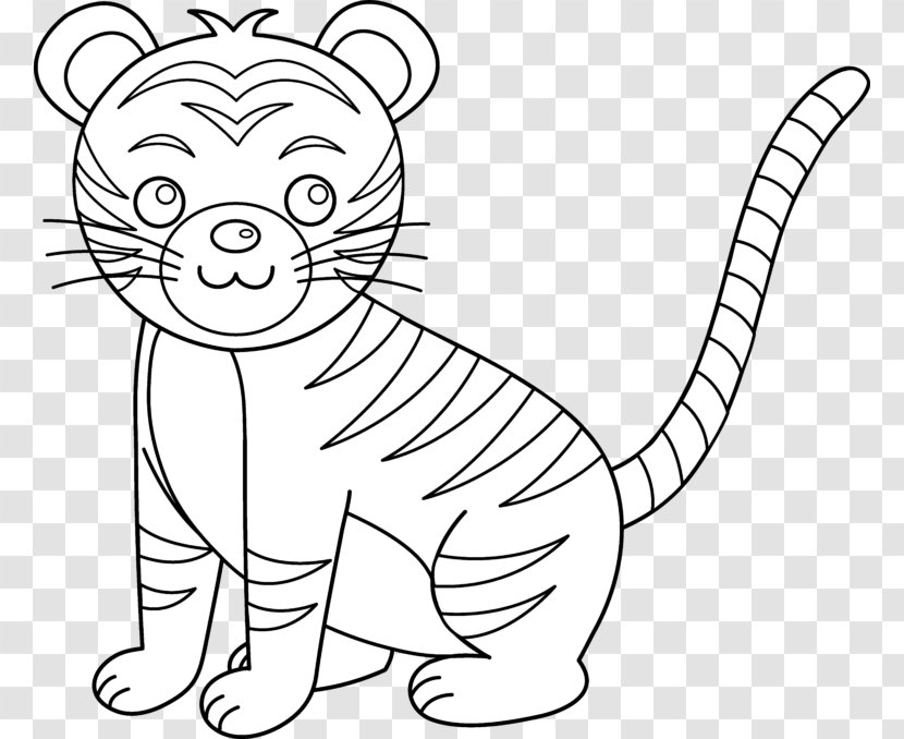 White Tiger Black Drawing Clip Art - Organism - Animal Figure Transparent PNG