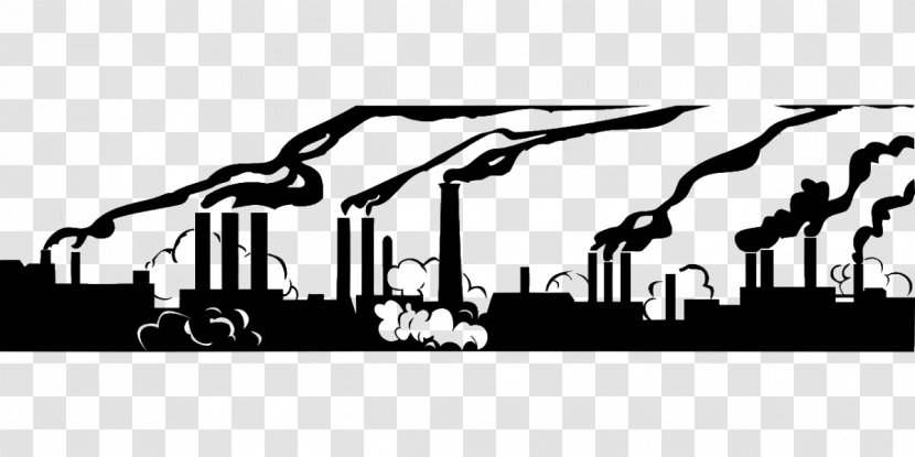 Air Pollution Natural Environment Clip Art - Black And White Transparent PNG