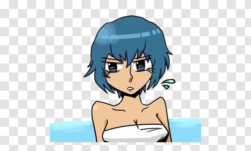 Bathing Onsen - Frame - Blue Hair Bubble Japanese Hot Spring Picture Material Transparent PNG