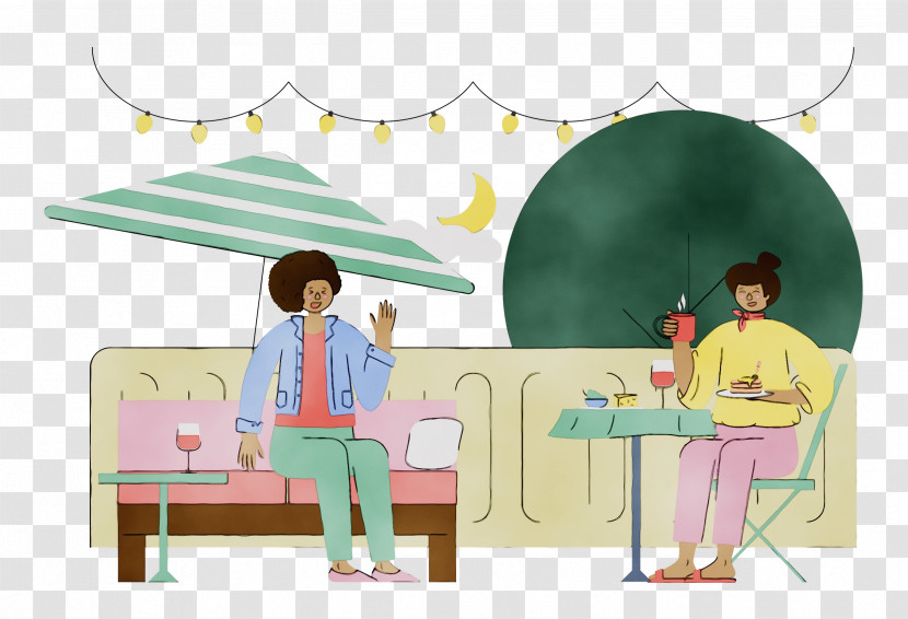 Cartoon Furniture Sitting Line Behavior Transparent PNG