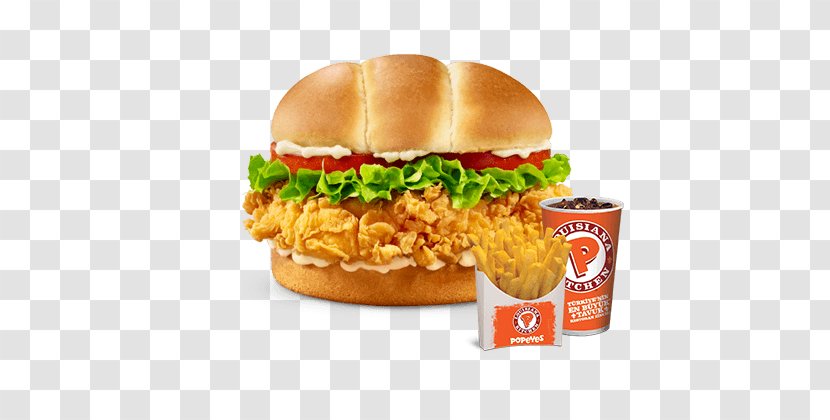 Chicken As Food Panini Nugget Sandwich - Salmon Burger - Popeyes Transparent PNG