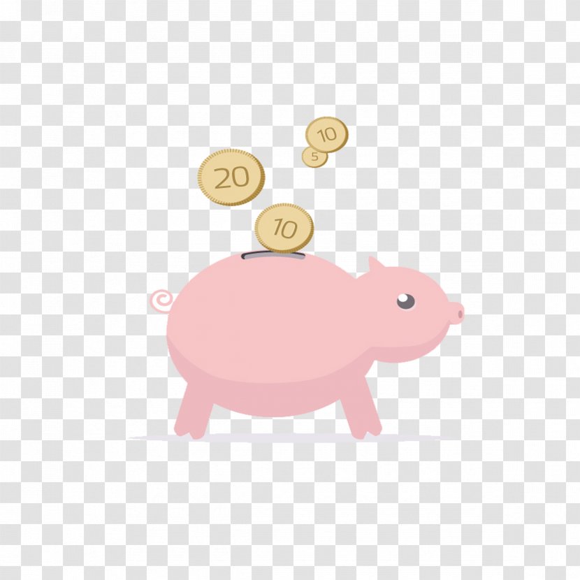 Piggy Bank Pink Coin Transparent PNG