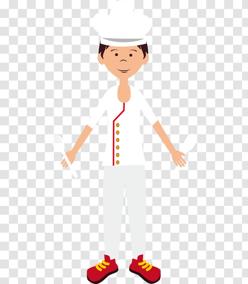 Cartoon Illustration - Area - Chef Holding A Knife And Fork Vector Transparent PNG