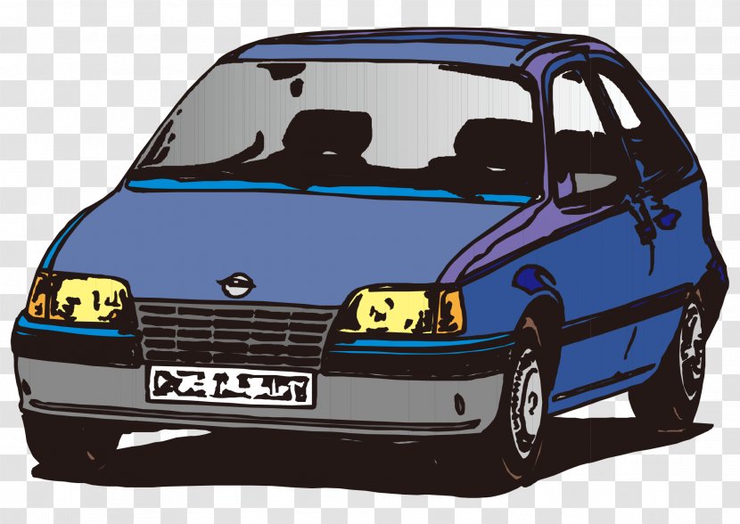 Cartoon Euclidean Vector Blue - Opel - Hand Painted Modern Car Transparent PNG