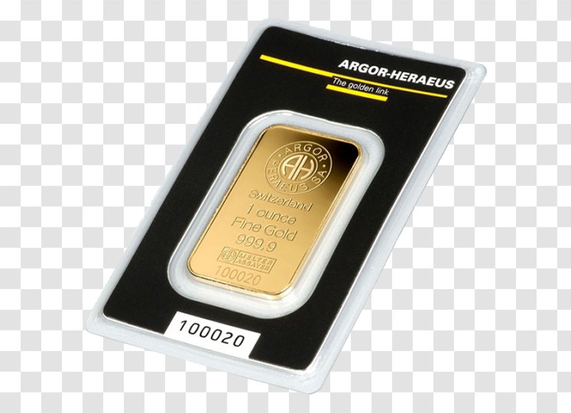 Gold Bar Argor-Heraeus SA Ingot - Metal Transparent PNG