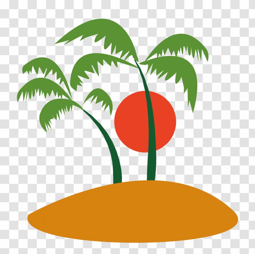 Ilha Do Coqueiro Coconut Tree Clip Art - Plant Stem - Vector Trees And Sun Transparent PNG