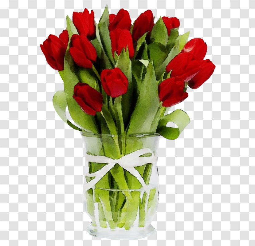Flower Flowering Plant Red Cut Flowers - Bouquet - Vase Flowerpot Transparent PNG