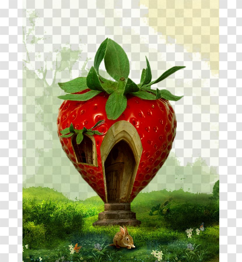 Strawberry Fruit - Still Life Photography - Cute Cartoon House Background Transparent PNG