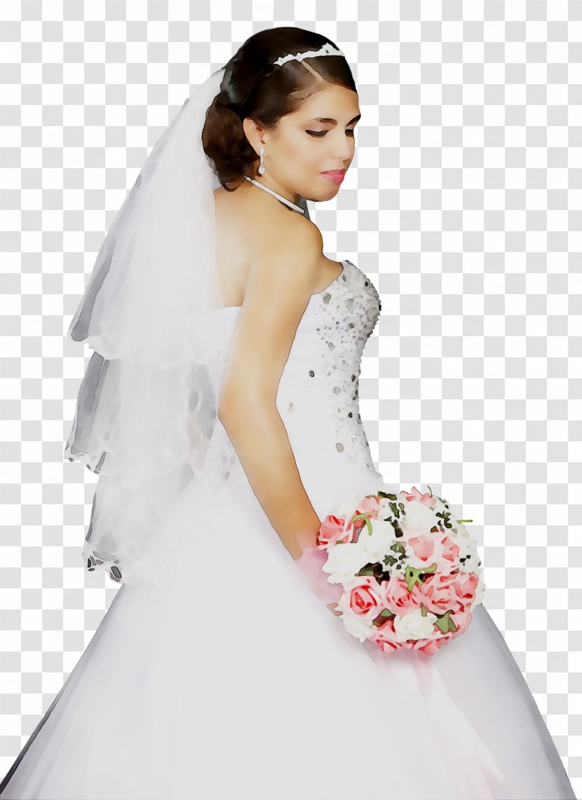 Wedding Dress Flower Bouquet Bride - Shoulder Transparent PNG