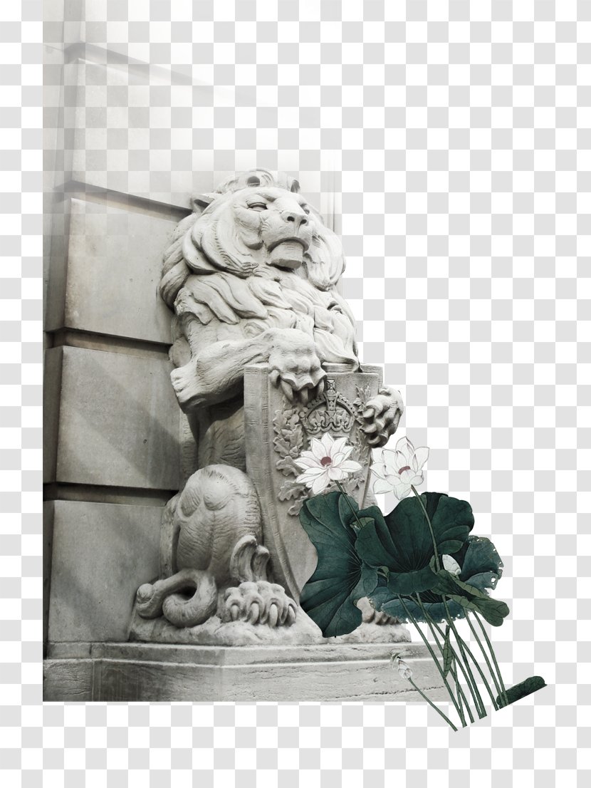 Poster Chinoiserie Publicity - Photography - Lion Sculpture Door Transparent PNG