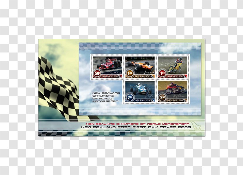 New Zealand Flag Postage Stamps Champions Of The World Banner - Advertising - Motorcycle Stamp Transparent PNG