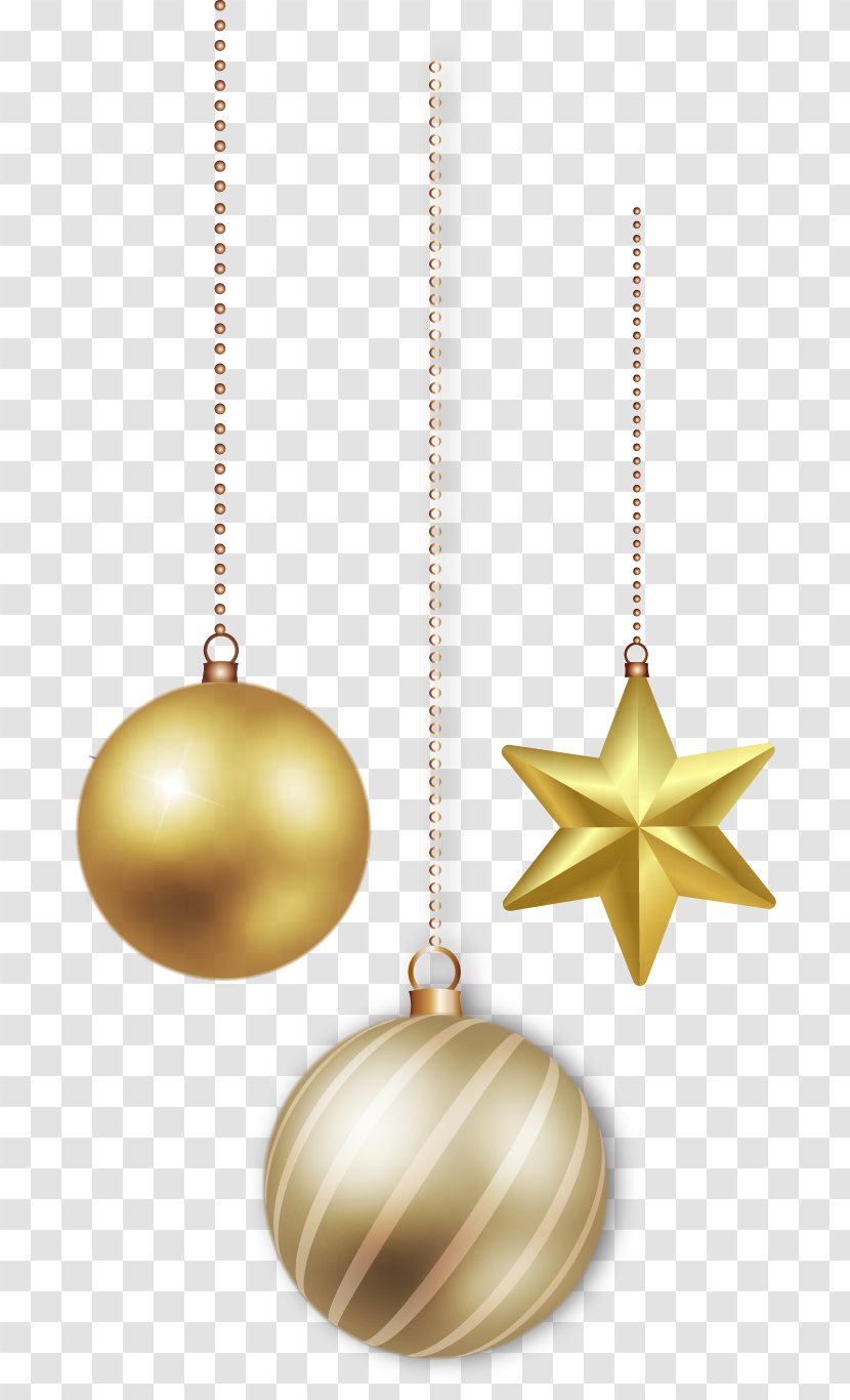 Christmas Ornament Gold - Vector Hand-painted Decoration Balls Transparent PNG