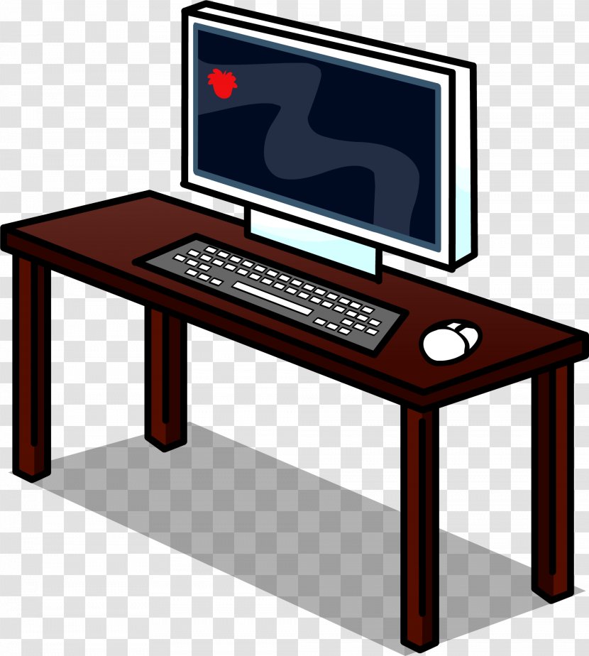 Club Penguin Desktop Computers Table Furniture - Desk Transparent PNG