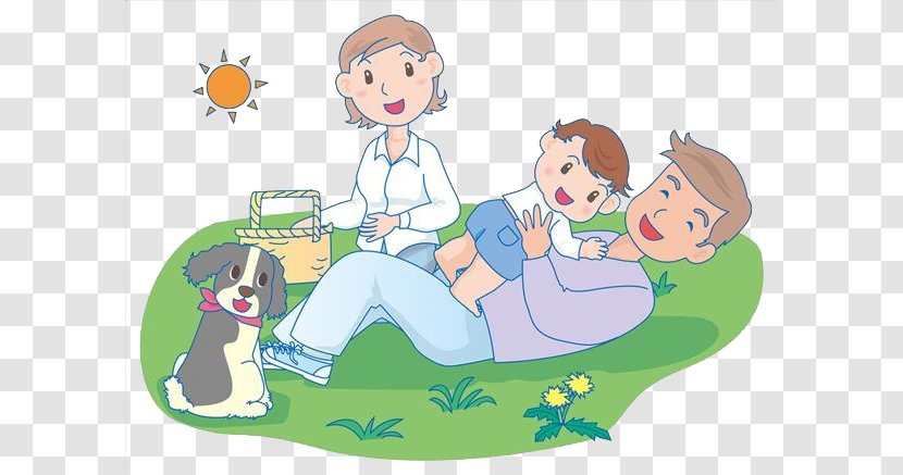 Parent Illustration - Play - Parents And Baby Go On A Picnic Transparent PNG