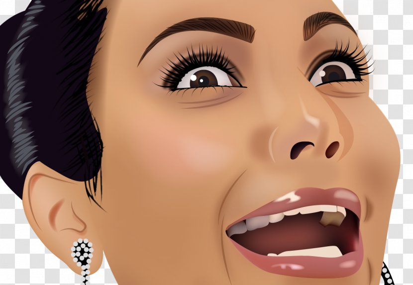 Kim Kardashian Keeping Up With The Kardashians Face Tears Of Joy Emoji Celebrity - Heart Transparent PNG