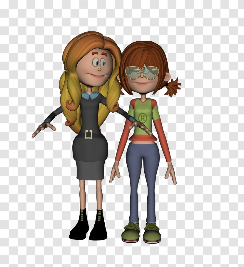 Child Cartoon Homo Sapiens Clip Art - Character - Mom And Daughter Transparent PNG