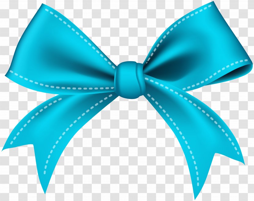 Ribbon Blue Bow Tie Clip Art - Teal Transparent PNG