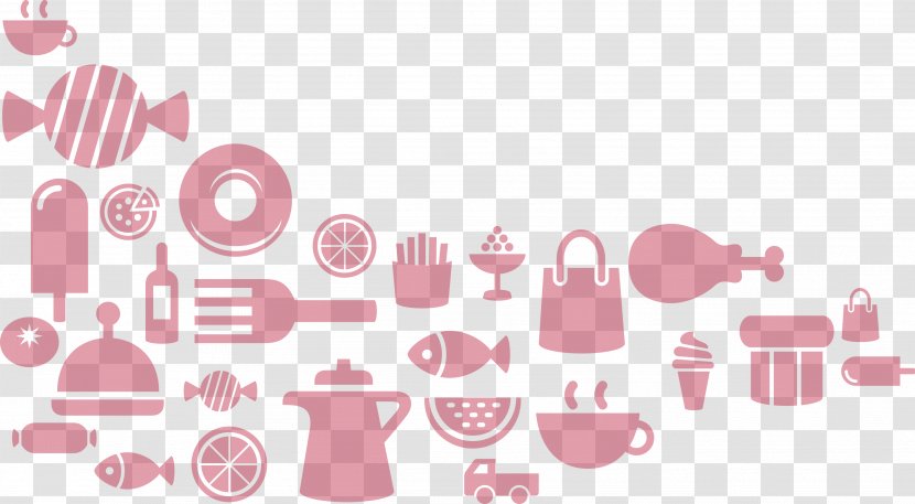 Food Silhouette Collage Transparent PNG