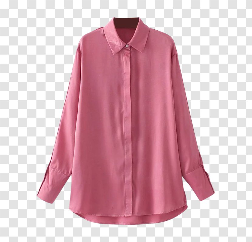 Satin Blouse Shirt Textile Silk - Magenta - CHINESE CLOTH Transparent PNG