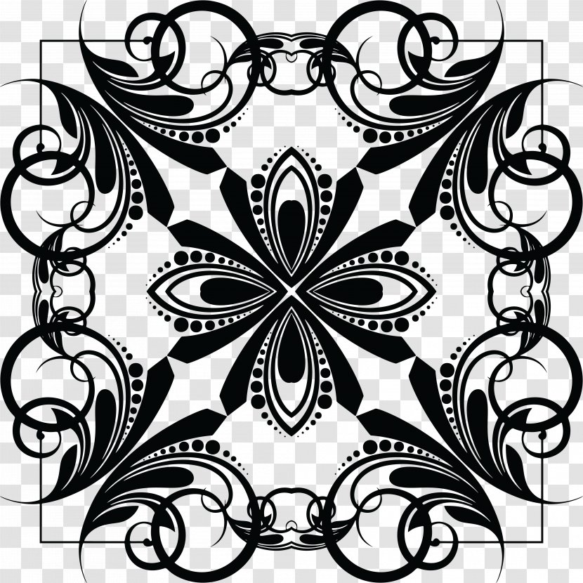Clip Art Openclipart - Black And White - Silver Ornament Transparent PNG