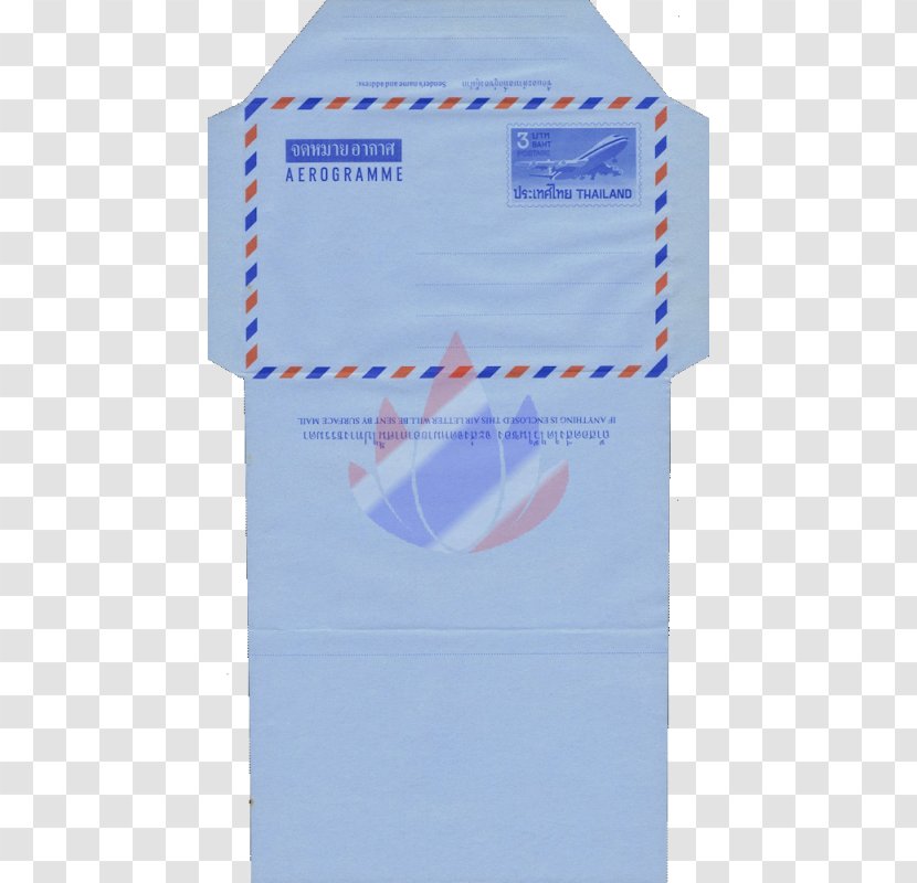 Paper Printing Aerogram Thailand Postage Stamps - Blue Transparent PNG