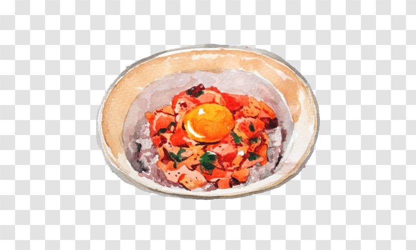 Vegetarian Cuisine Asian Rice Gaifan - Recipe - Fish Tofu Bowl Hand Painting Material Picture Transparent PNG
