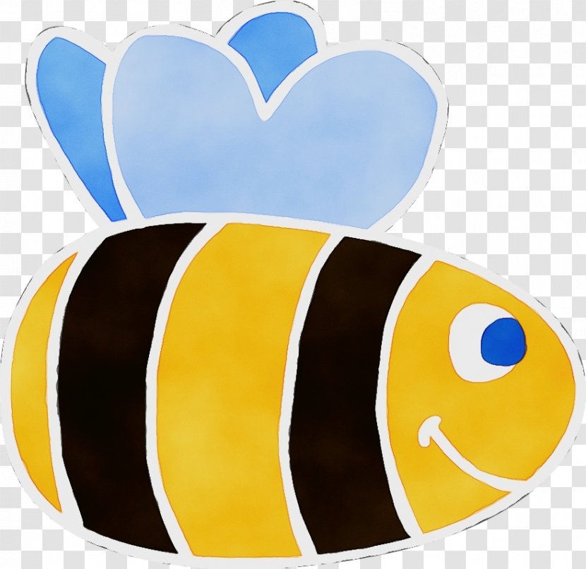 Bee Cartoon - Watercolor - Symbol Bumblebee Transparent PNG